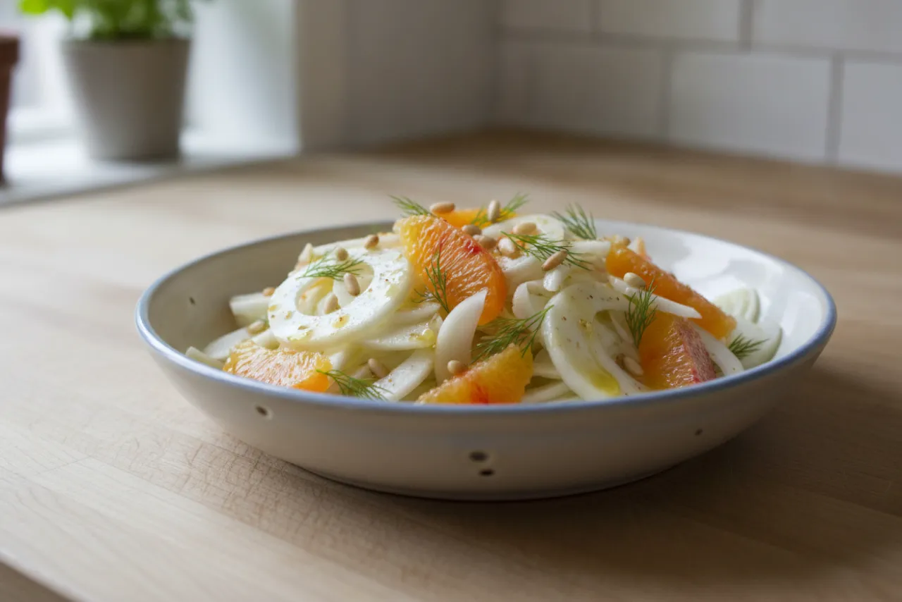 Shaved Fennel & Orange Salad — a high-fiber salad italian recipe with about 14g of fiber