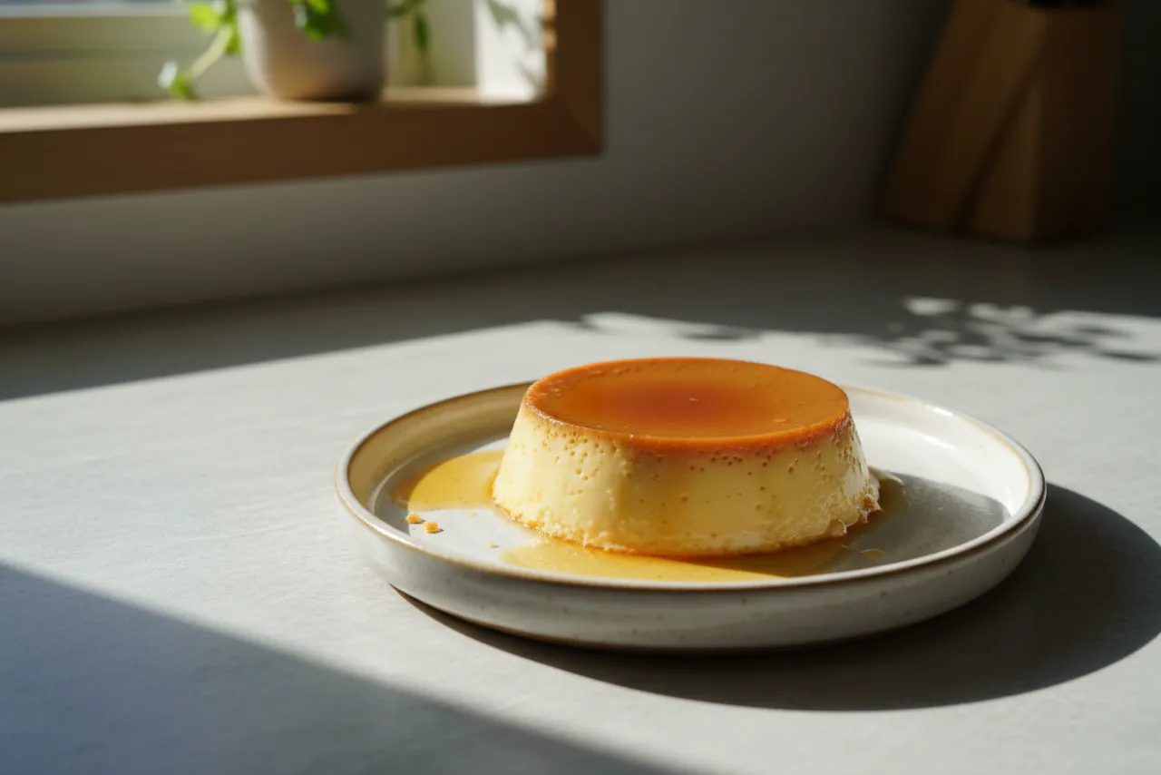 Flan — Mexican recipe, finished and plated