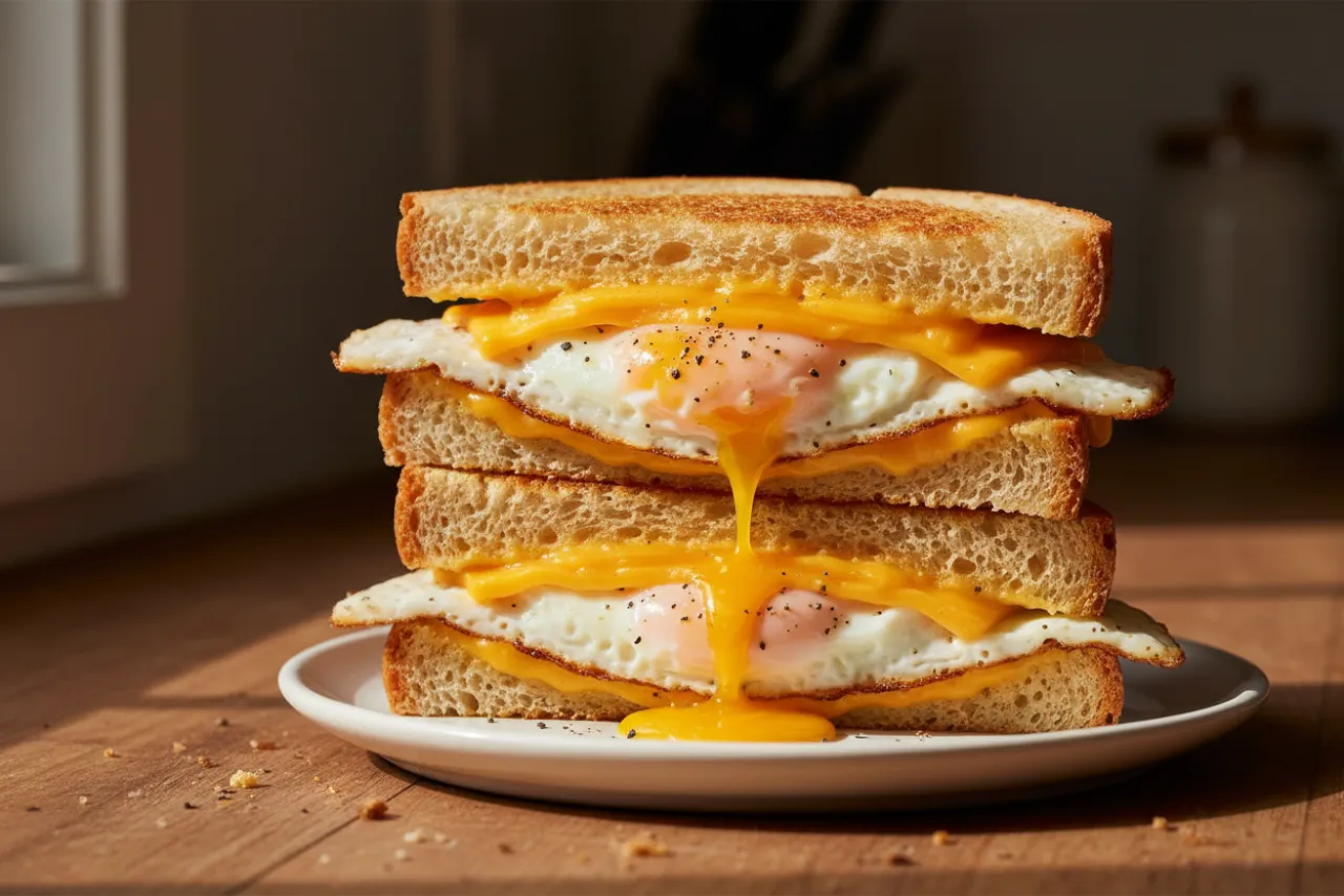Fried Egg & Cheese Sandwich — a high-protein egg american recipe with about 4g of fiber