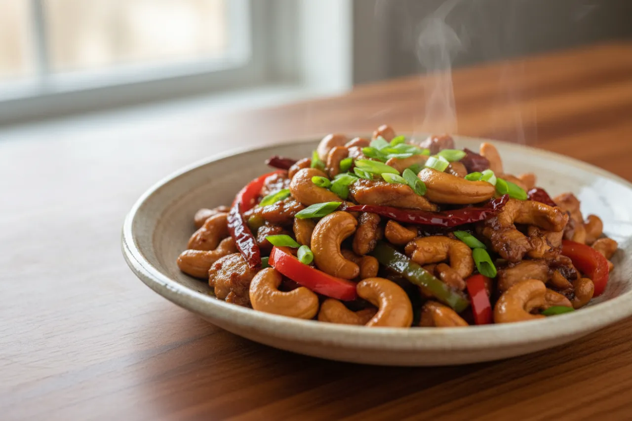 Cashew Chicken (Thai) — a high-protein chicken thai recipe with about 4g of fiber