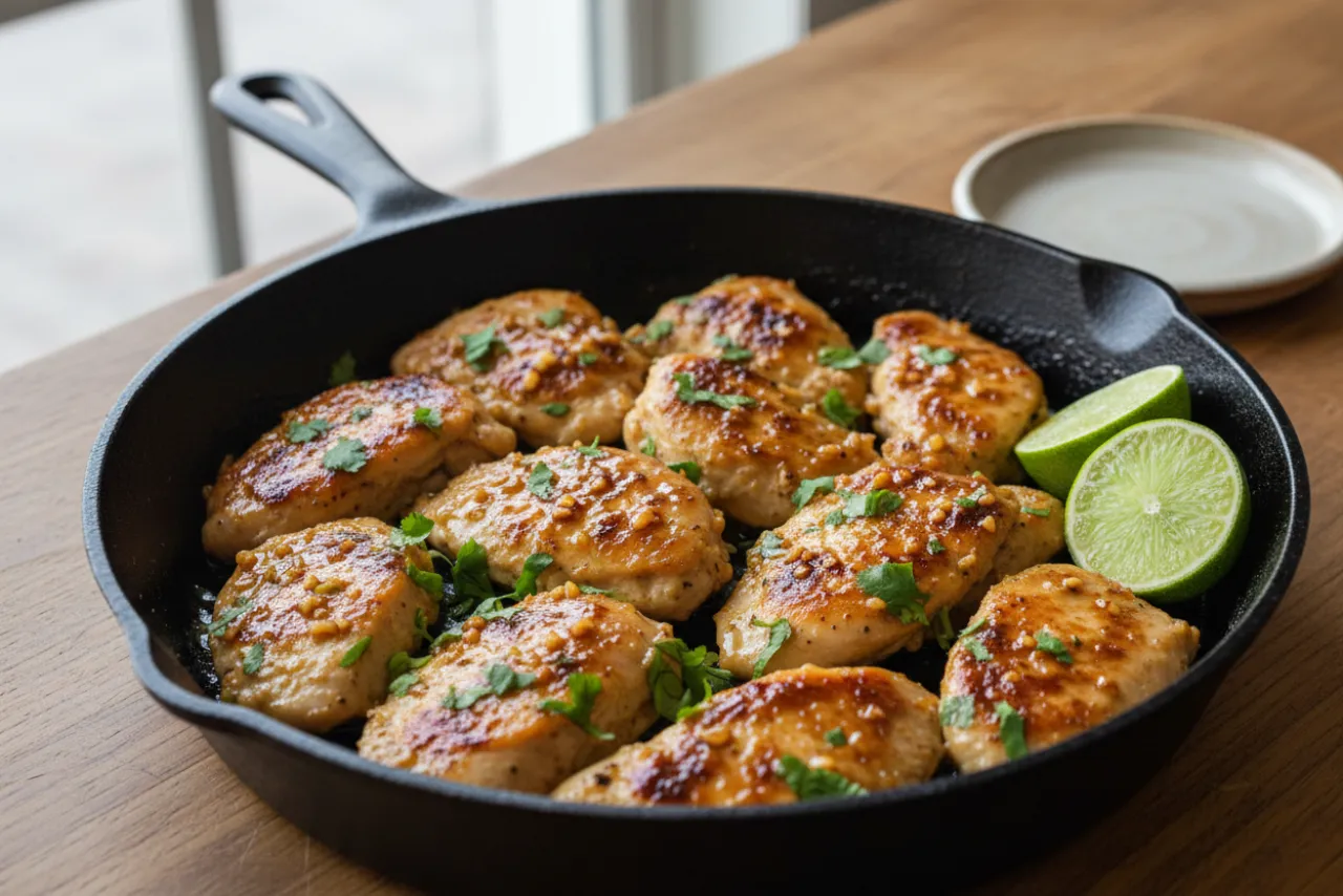 Garlic Lime Chicken — a high-protein low-carb mexican recipe with about 1g of fiber