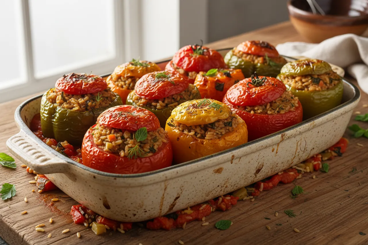Gemista — a anti-inflammatory dinner greek recipe with about 8g of fiber