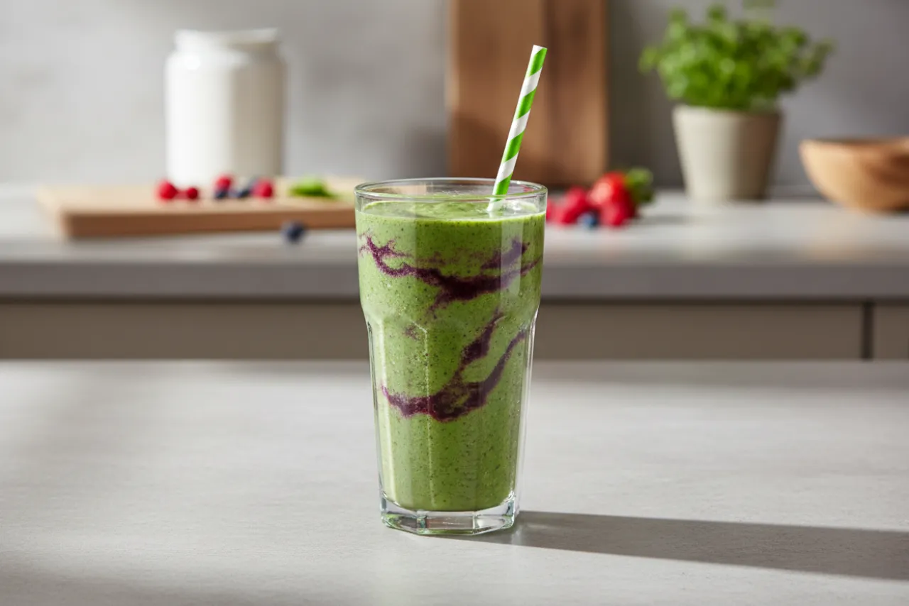 Green Protein Smoothie — a high-protein breakfast american recipe with about 9g of fiber