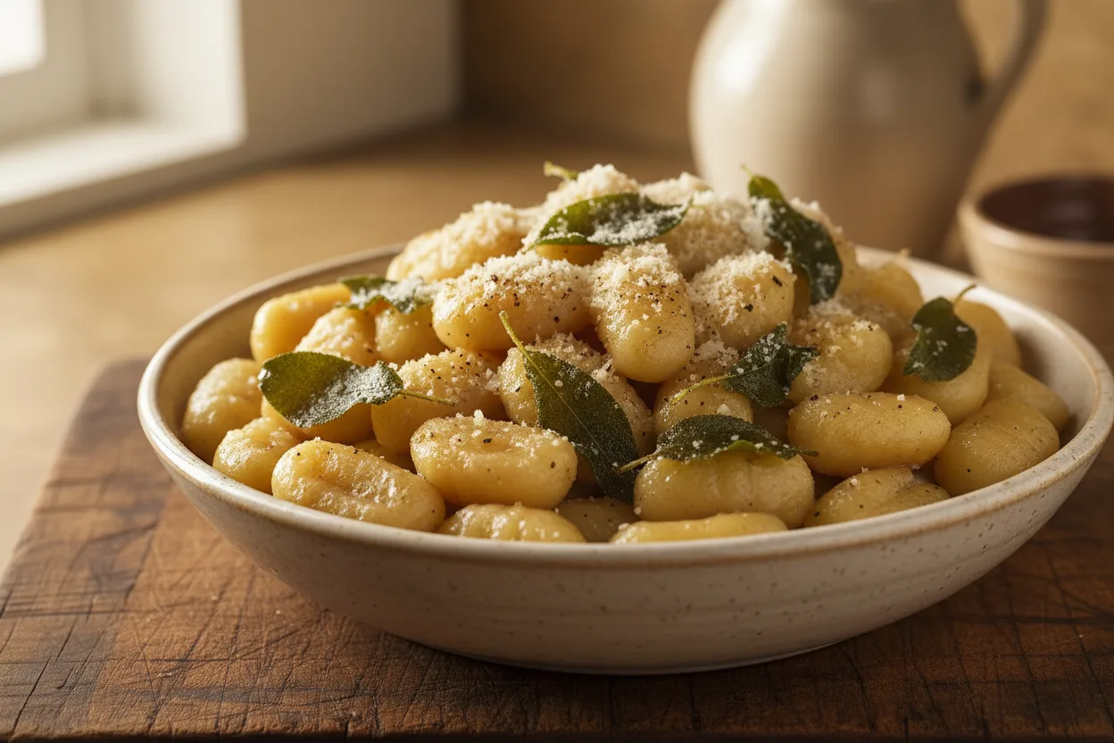 Gnocchi Burro e Salvia — Italian recipe, finished and plated