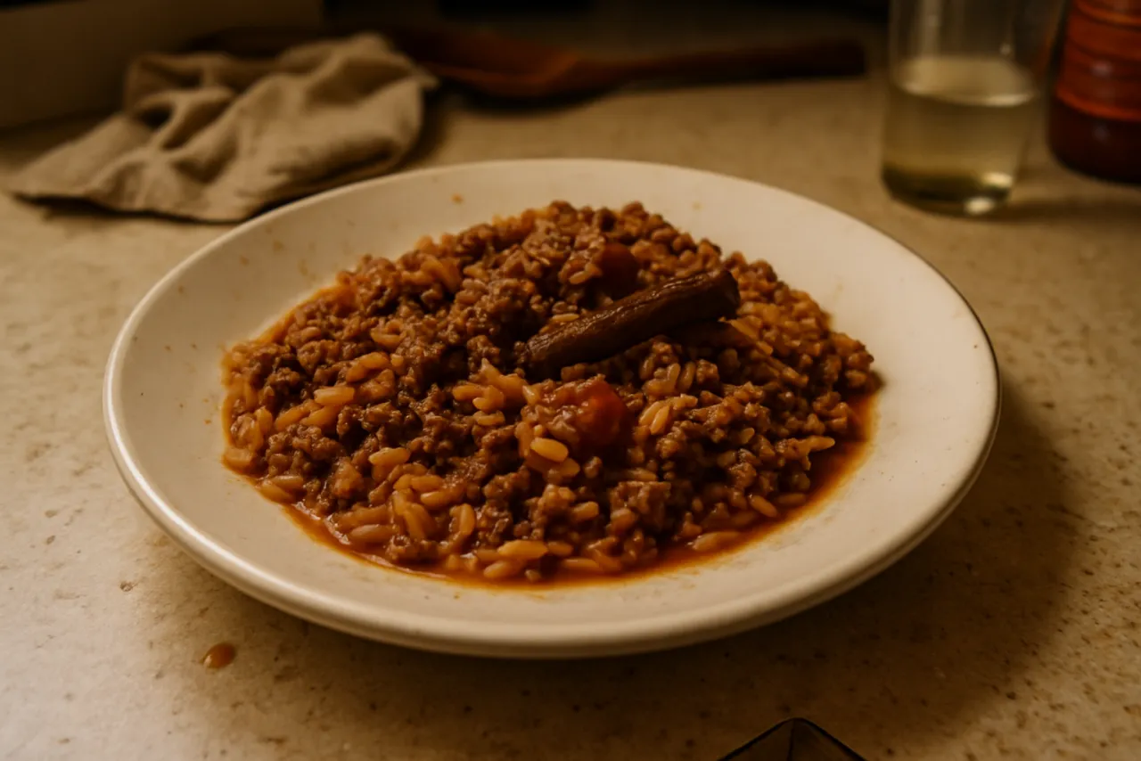 Greek Beef & Orzo (Home-Style Giouvetsi) — a Mediterranean dinner greek recipe with about 6g of fiber