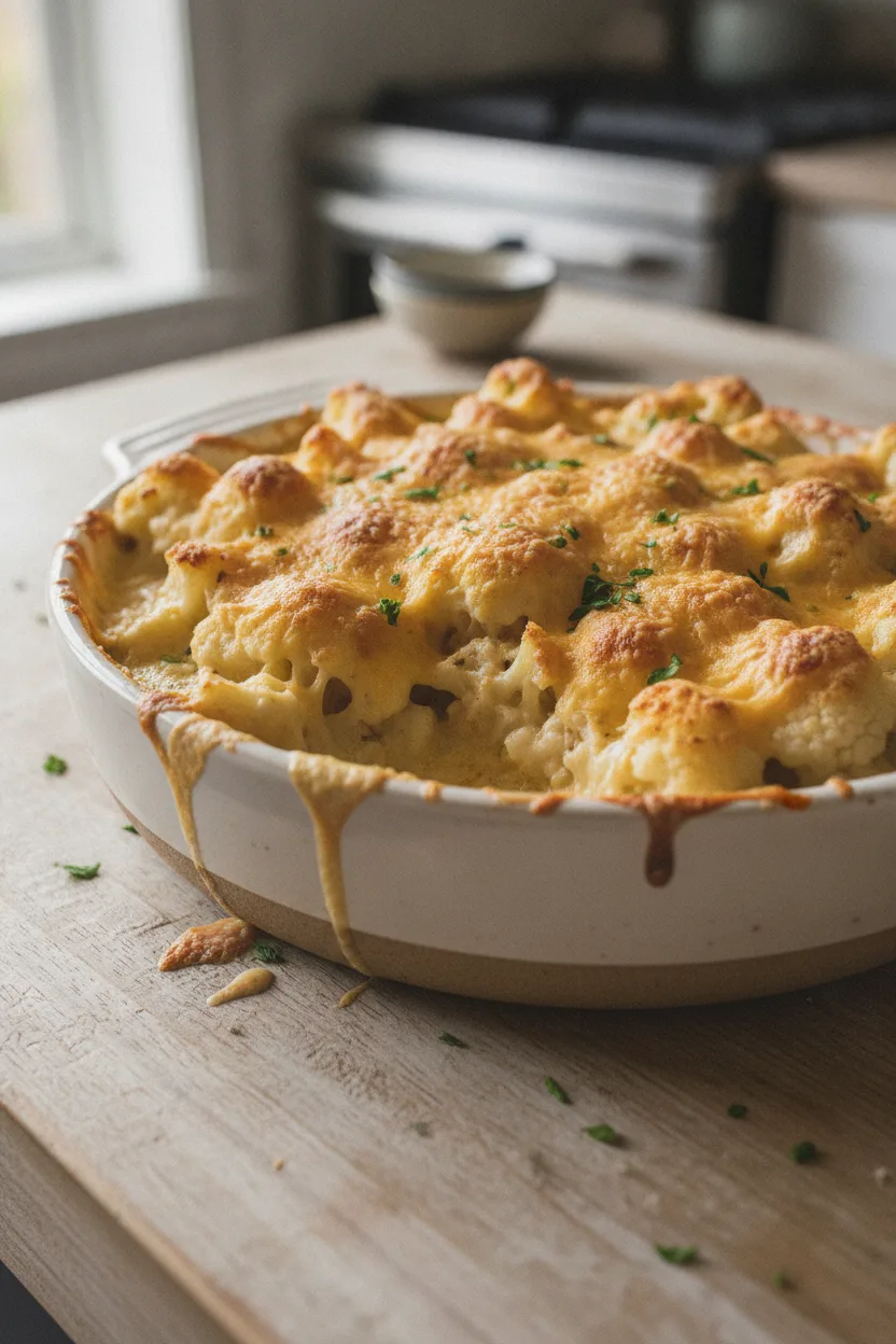 Cauliflower Gratin — French recipe, finished and plated