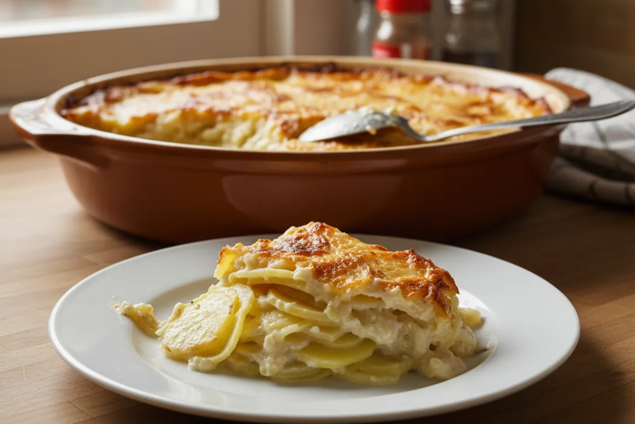 Gratin Dauphinois — French recipe, finished and plated