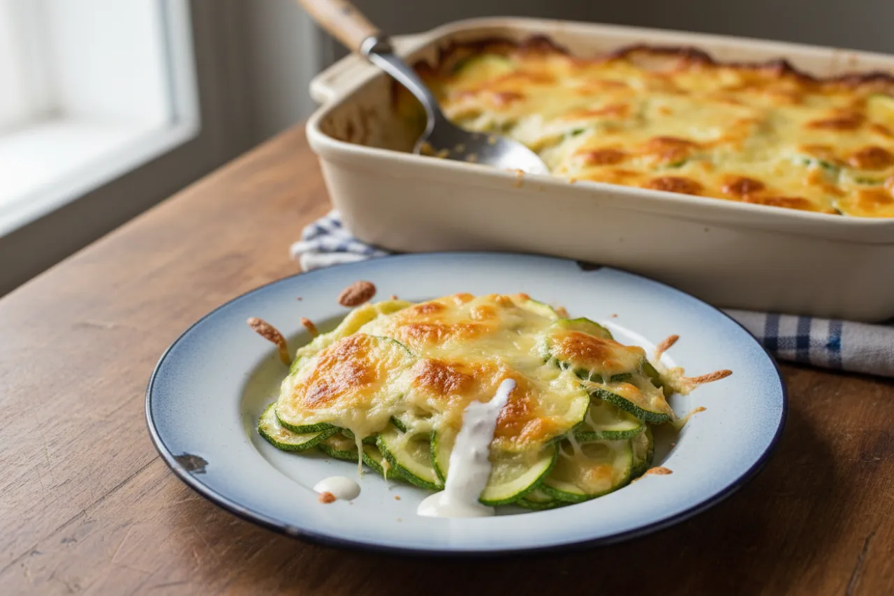 Zucchini Gratin — a keto french recipe with about 2g of fiber