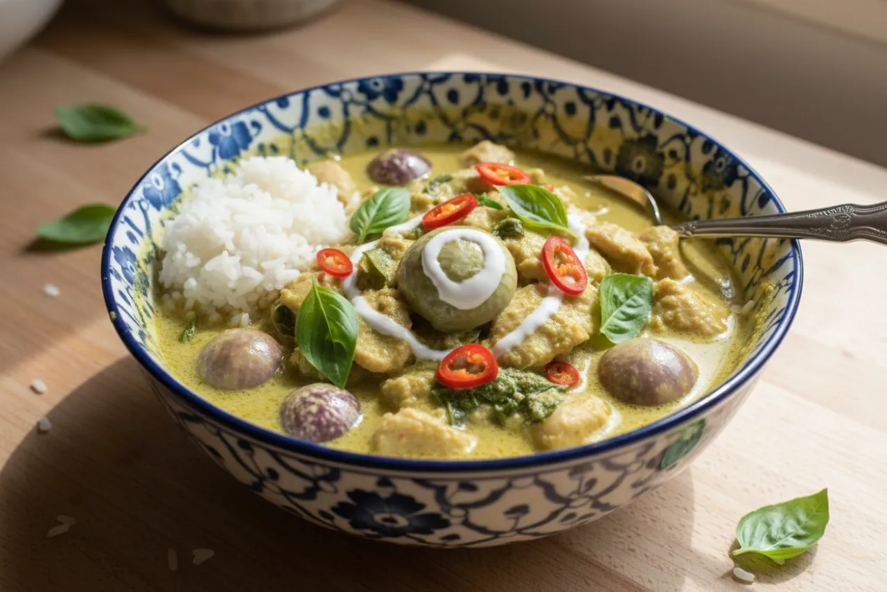 Thai Green Curry — a meal prep thai recipe with about 7g of fiber