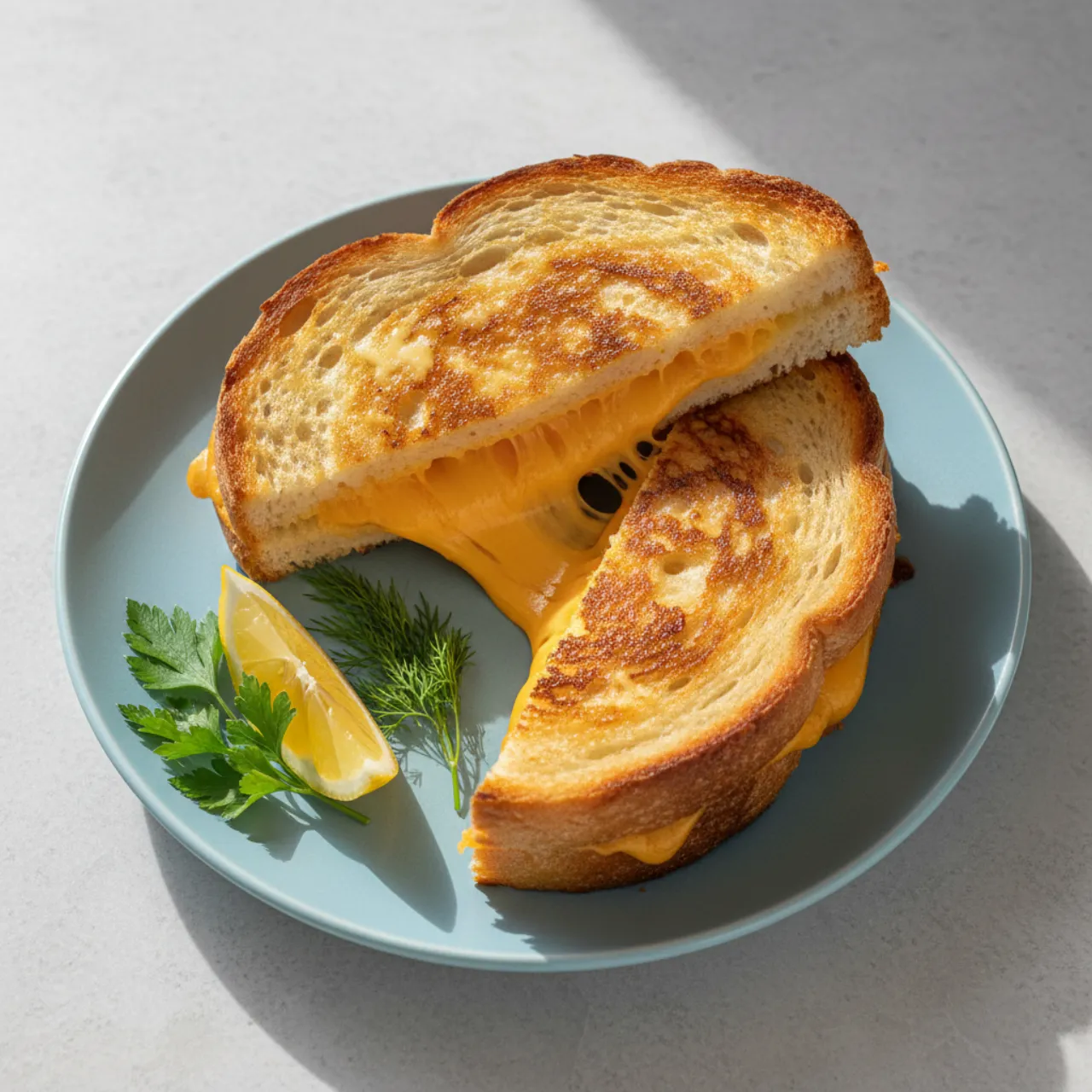 Grilled Cheese — a dinner for two american recipe with about 1g of fiber