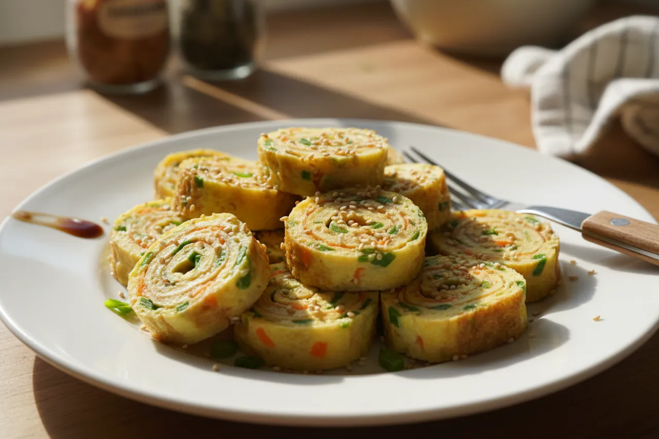 Gyeranmari — Korean recipe, finished and plated