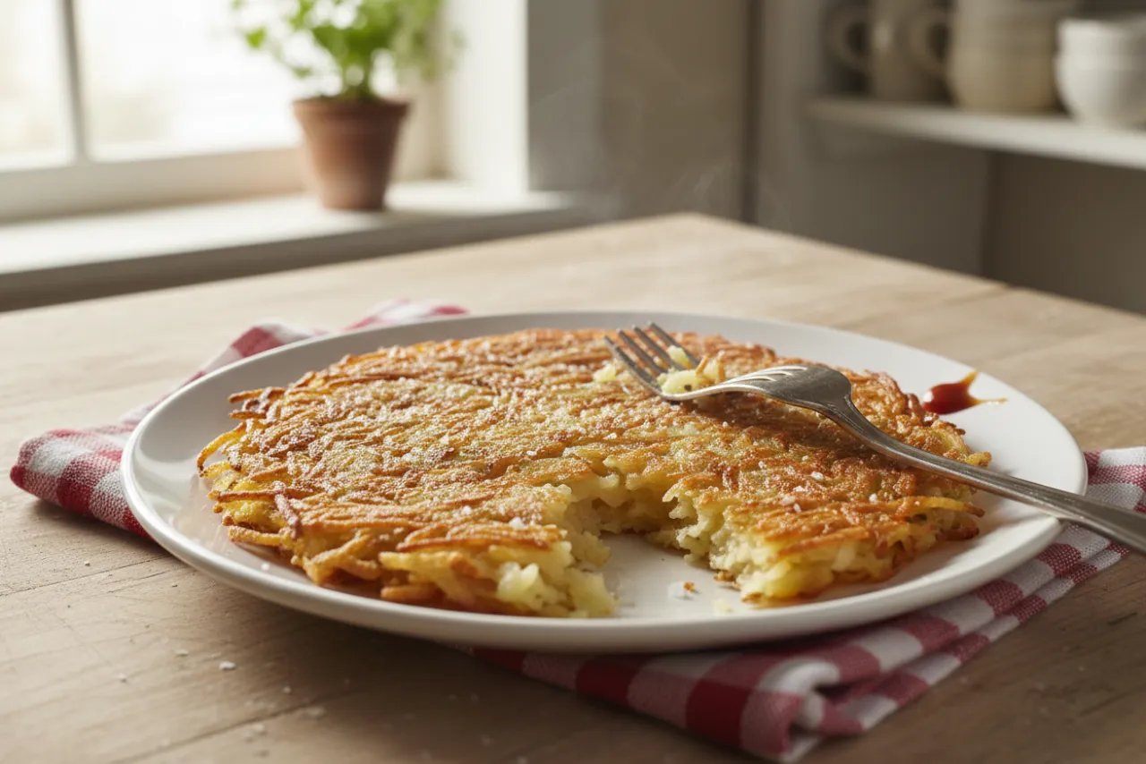 Crispy Hash Browns — American recipe, finished and plated