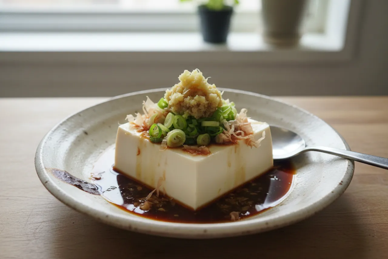 Hiyayakko — Japanese recipe, finished and plated