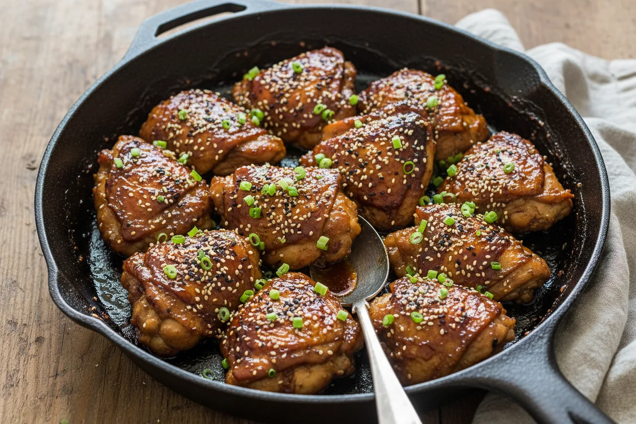 Honey-Soy Sticky Chicken — a high-protein tofu chinese recipe with about 1g of fiber