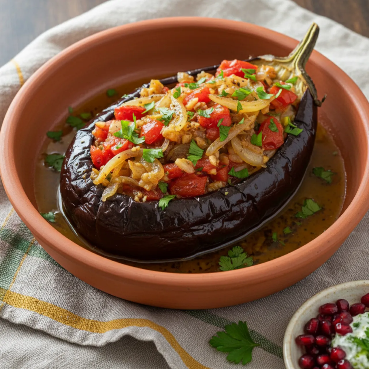 Imam Bayildi — a anti-inflammatory dinner mediterranean recipe with about 10g of fiber