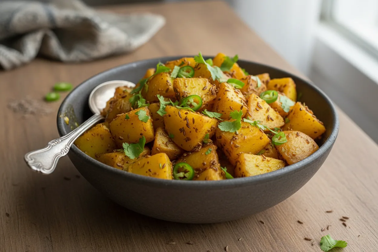 Jeera Aloo — a low-calorie dinner indian recipe with about 4g of fiber