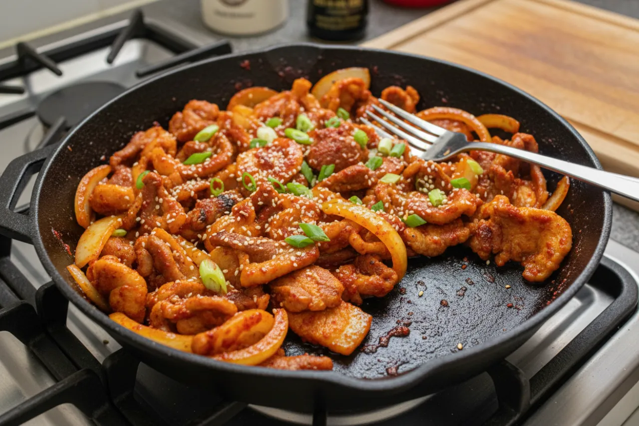 Jeyuk Bokkeum — Korean recipe, finished and plated