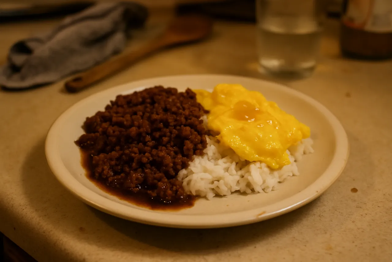 Soboro Don (Sweet-Soy Beef over Rice) — a easy family dinner japanese recipe with about 1g of fiber