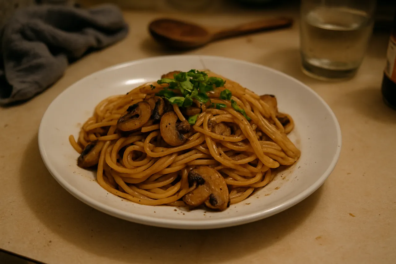 Wafu Soy-Butter Pasta — a pantry japanese recipe with about 7g of fiber