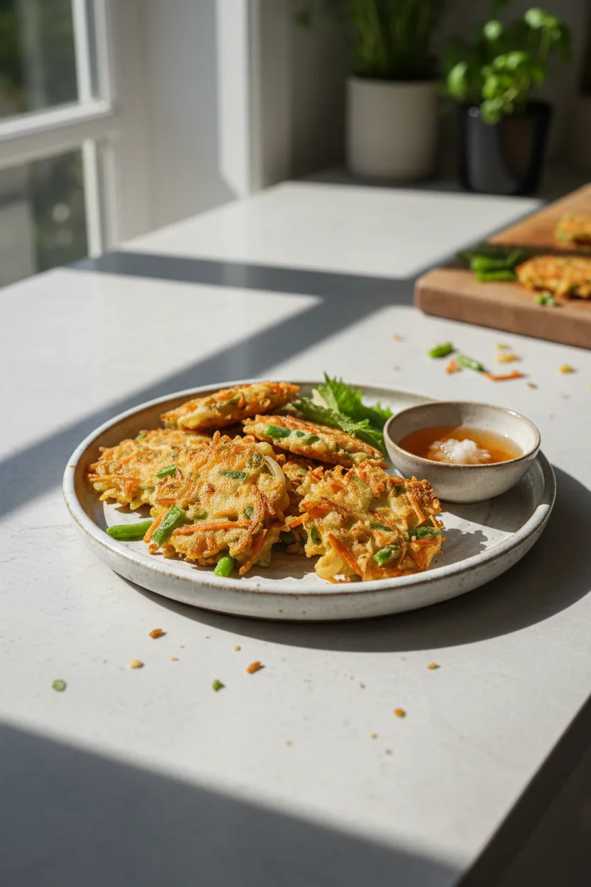 Kakiage — Japanese recipe, finished and plated