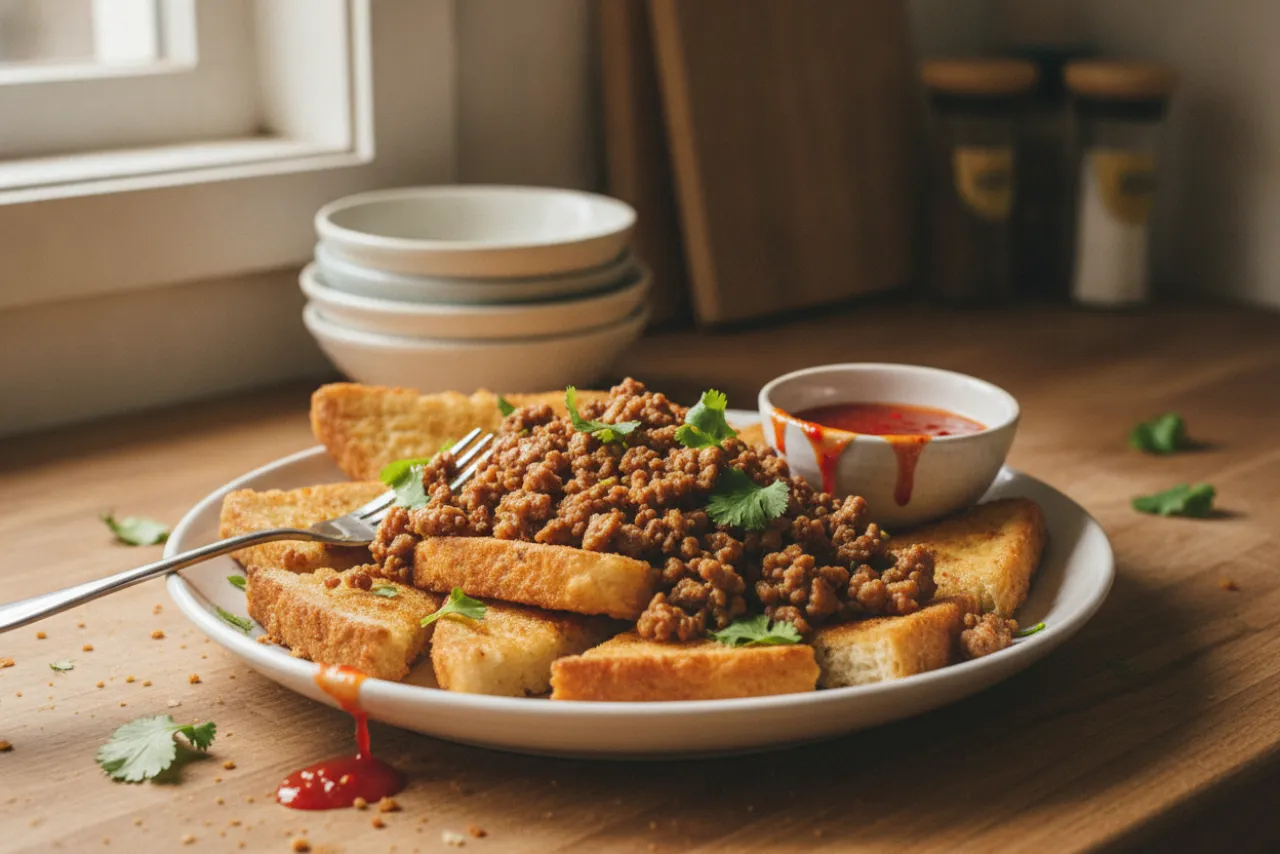 Thai Pork Toast — Thai recipe, finished and plated
