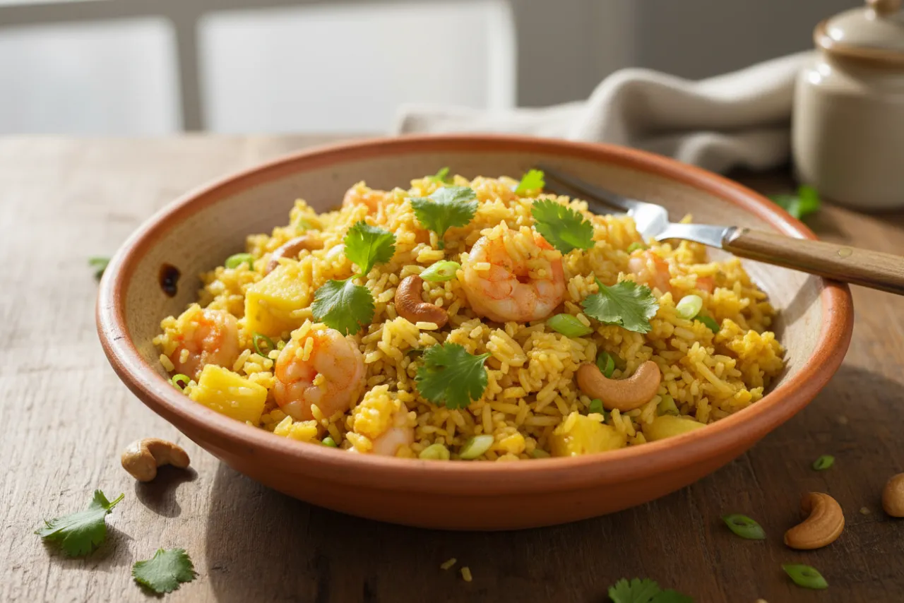 Pineapple Fried Rice — a easy family dinner thai recipe with about 3g of fiber