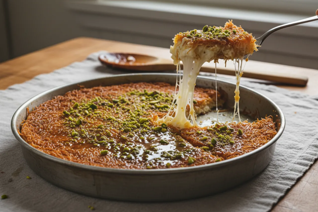 Quick Knafeh — Middle Eastern recipe, finished and plated
