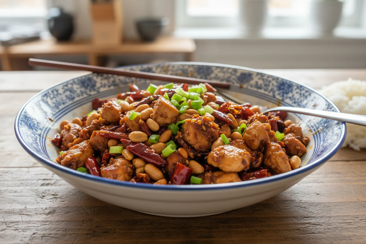 Kung Pao Chicken — a easy family dinner chinese recipe with about 4g of fiber