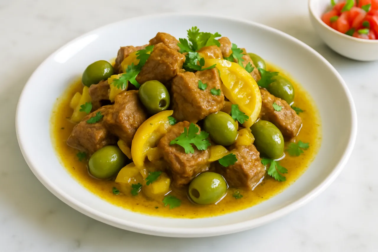 Lamb and Olive Tagine — a keto dinner mediterranean recipe with about 2g of fiber