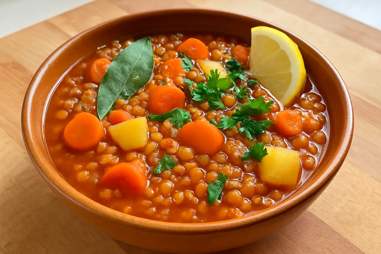 Lentejas con Verduras — a high-fiber spanish meal with about 12g of fiber