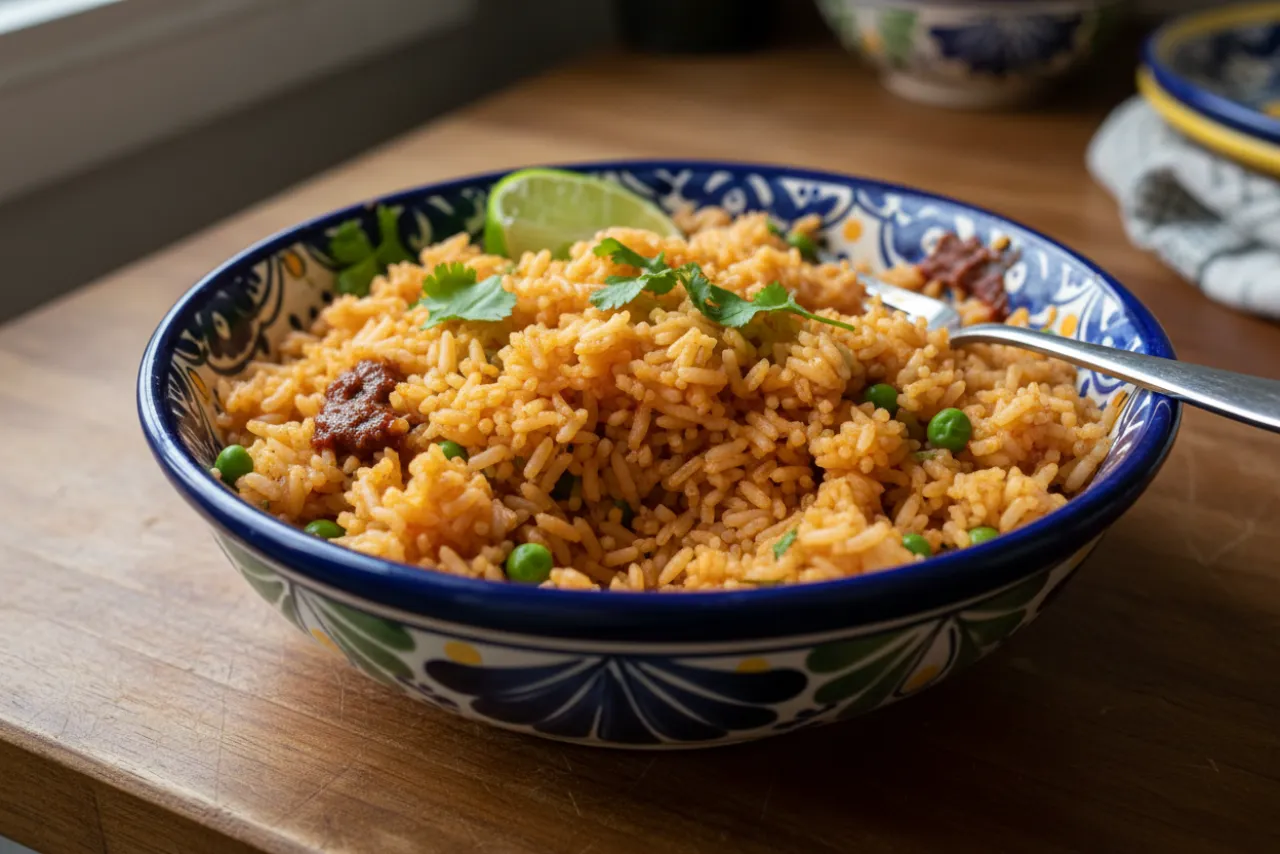 Mexican Rice — Mexican recipe, finished and plated