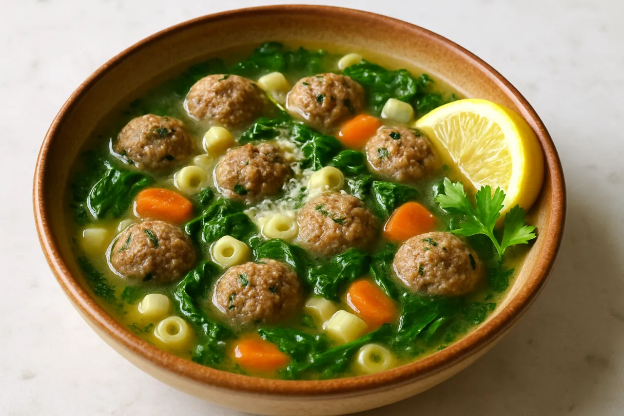 Italian Wedding Soup — a Mediterranean dinner italian recipe with about 2g of fiber