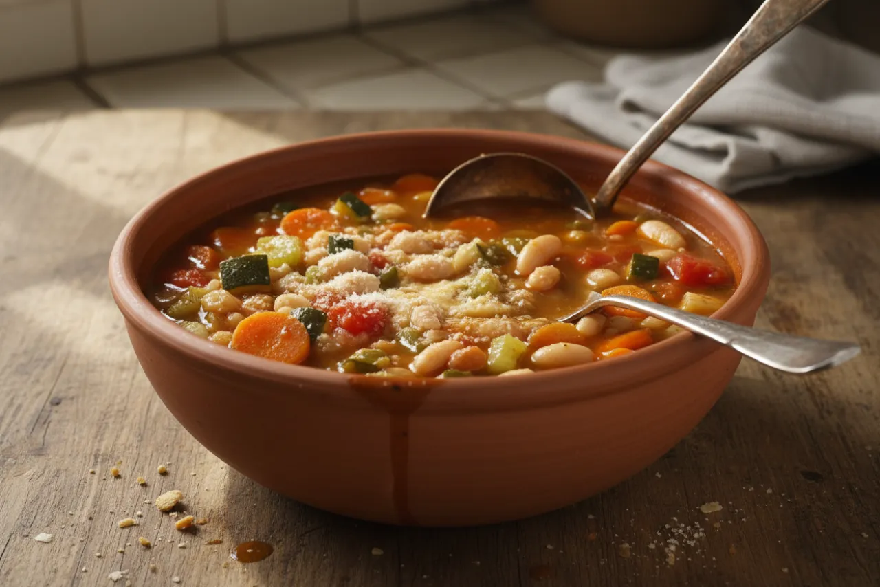 Minestrone — a healthy Italian italian recipe with about 11g of fiber
