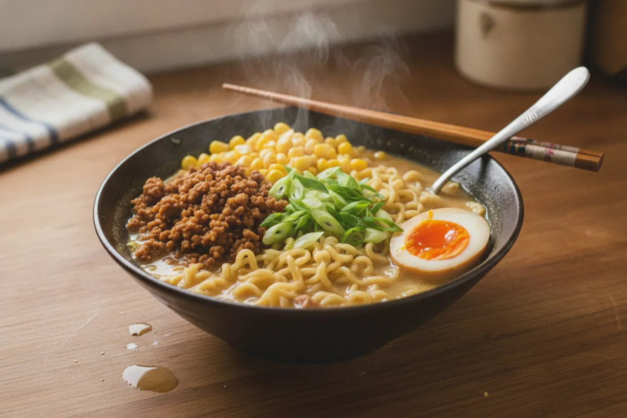 Miso Ramen — a high-protein soup japanese recipe with about 5g of fiber