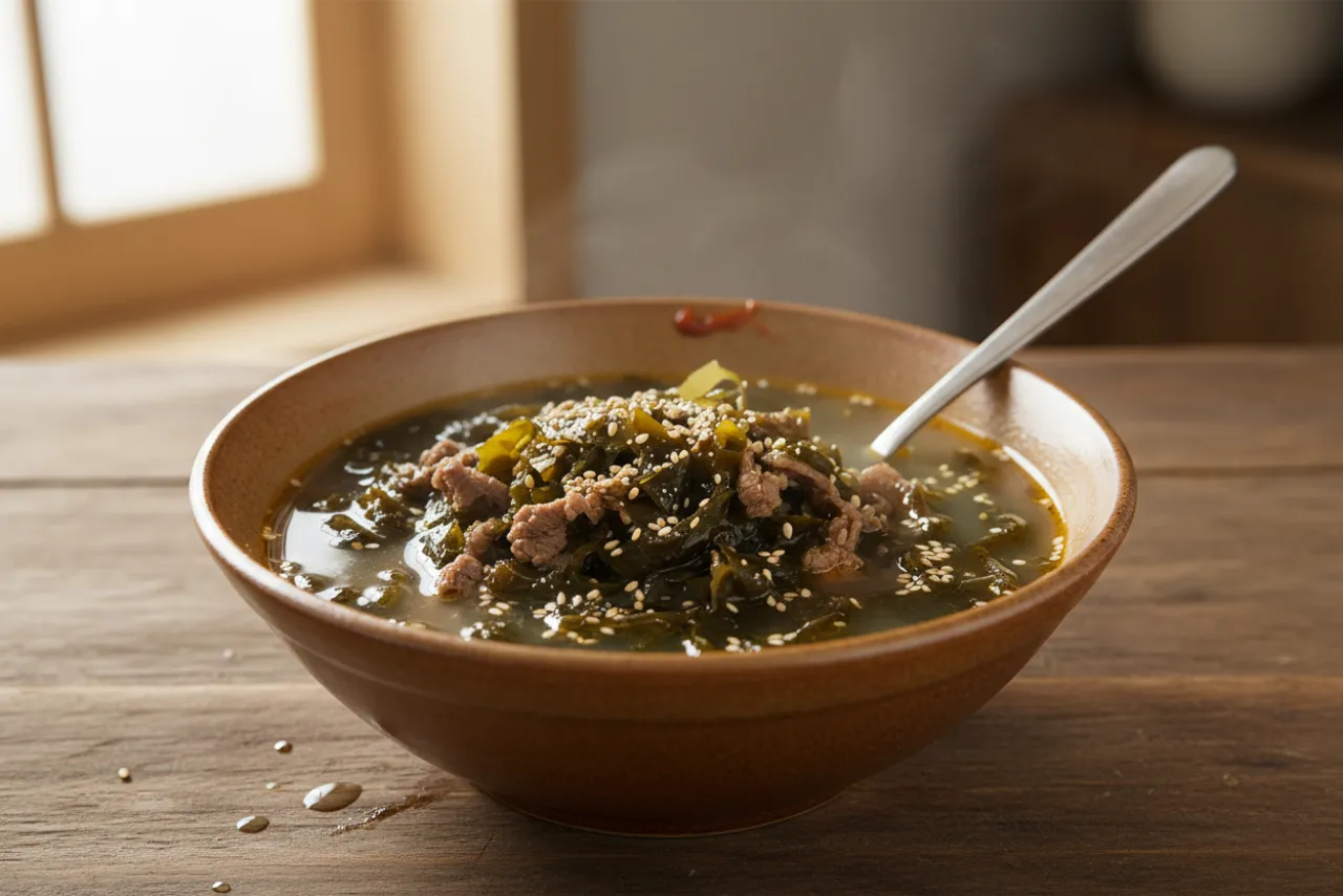 Miyeok Guk — Korean recipe, finished and plated