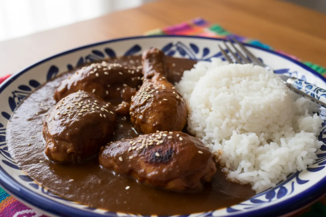 Mole Poblano — a high-protein lunch mexican recipe with about 5g of fiber