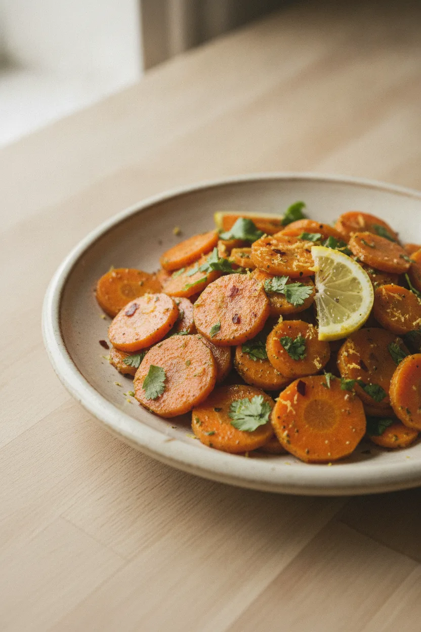 Houkouss Khizou (Moroccan Spiced Carrot Salad) — Moroccan recipe, finished and plated