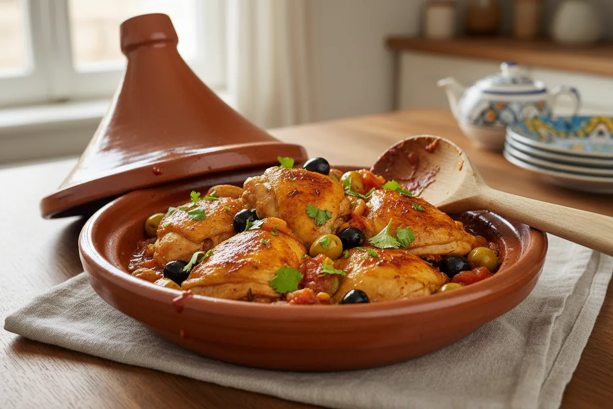 Djaj M'Hammar (Moroccan Roasted Spiced Chicken) — a high-protein low-carb moroccan recipe with about 4g of fiber