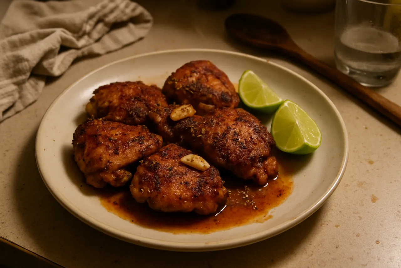 Lime-Cumin Skillet Chicken — a high-protein low-calorie mexican recipe with about 3g of fiber