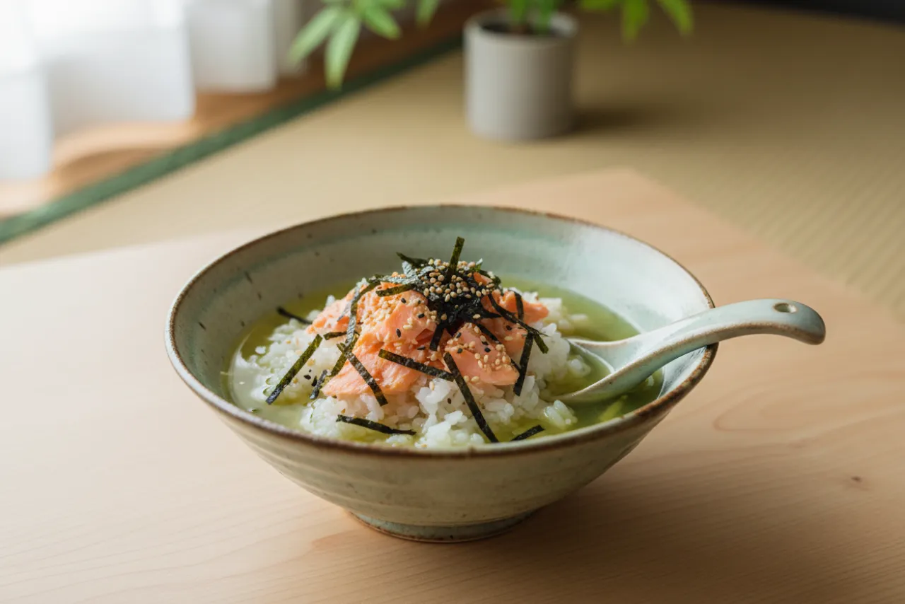 Ochazuke — Japanese recipe, finished and plated