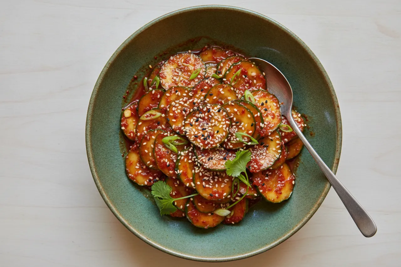 Oi Muchim — Korean recipe, finished and plated