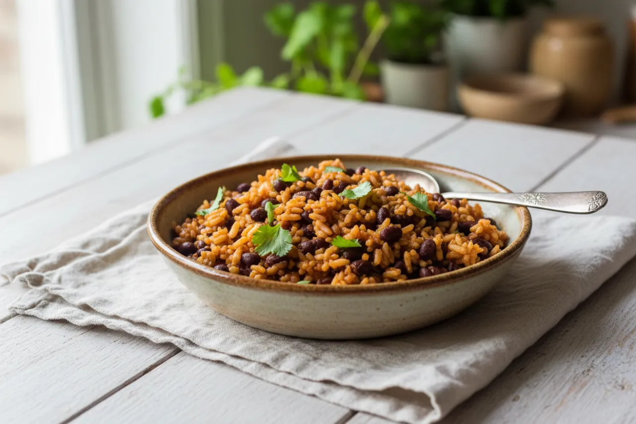One-Pot Rice & Beans — a one-pot mexican recipe with about 10g of fiber
