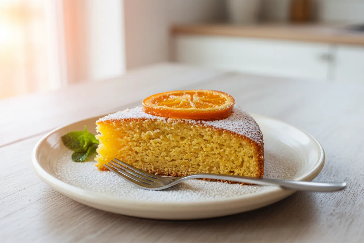 Orange Olive Oil Cake — Mediterranean recipe, finished and plated