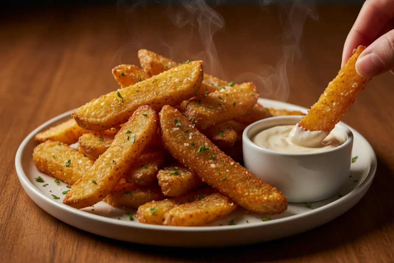 Oven Fries — American recipe, finished and plated