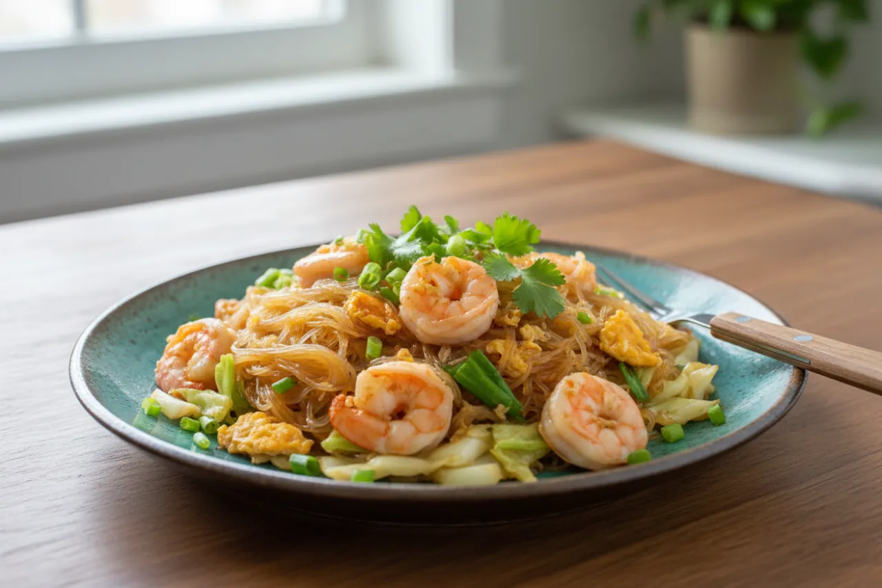 Pad Woon Sen — a high-protein dinner thai recipe with about 8g of fiber