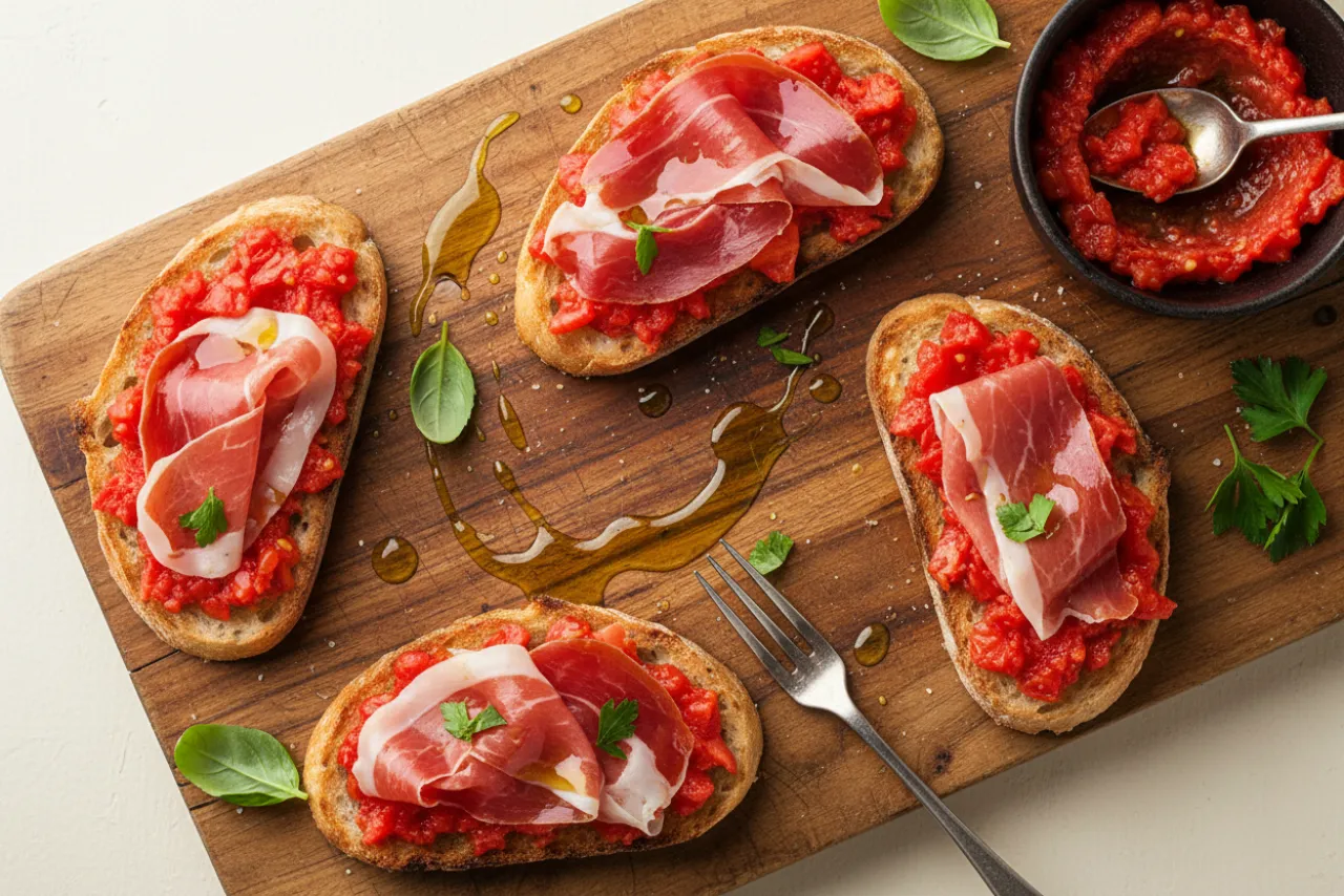 Pan con Tomate y Jamon — a Mediterranean diet recipe