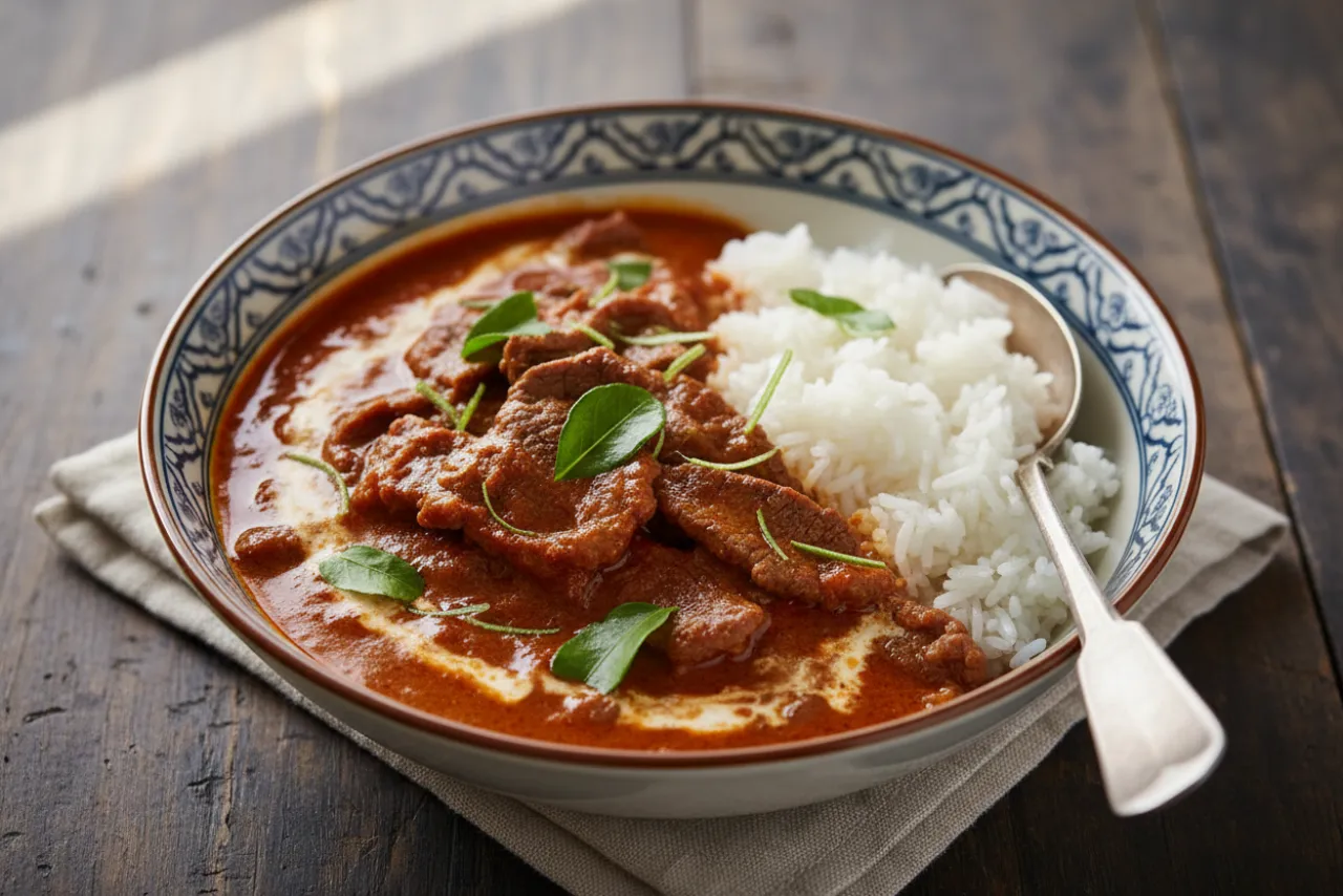 Panang Curry — a high-protein dinner thai recipe with about 6g of fiber