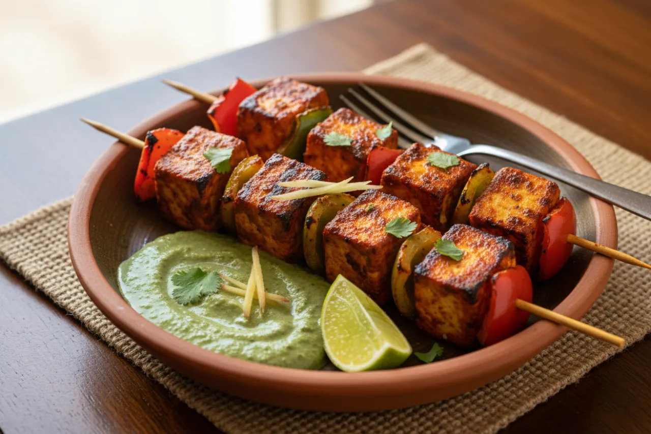 Paneer Tikka — a high-protein low-carb indian recipe with about 4g of fiber