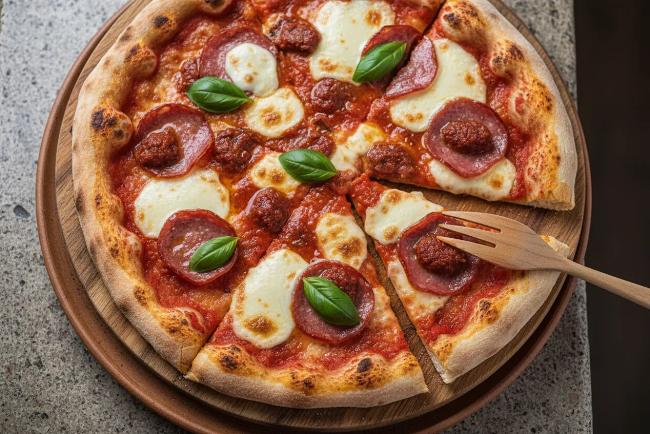 Pizza Diavola — a Mediterranean diet italian recipe with about 5g of fiber