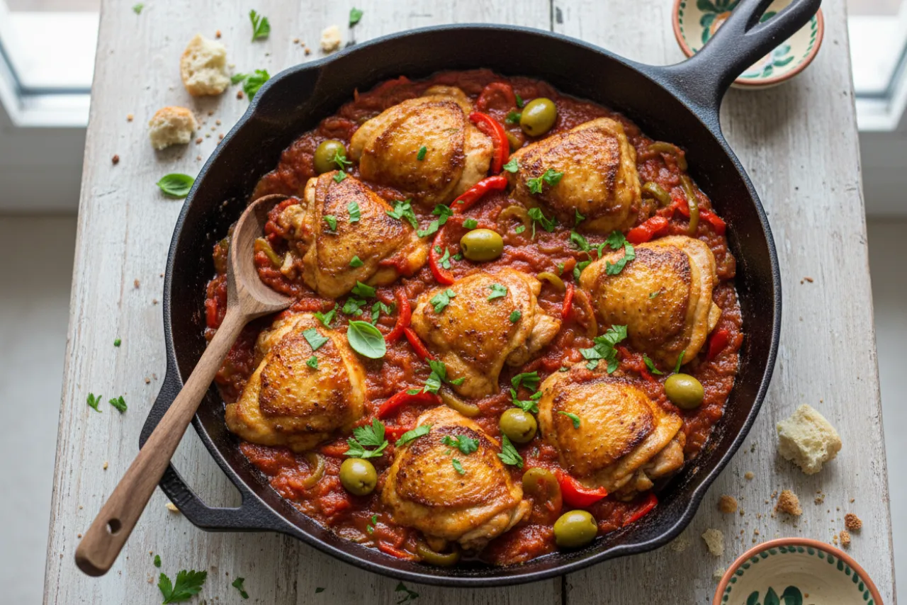 Pollo alla Cacciatora — a high-protein low-carb italian recipe with about 5g of fiber